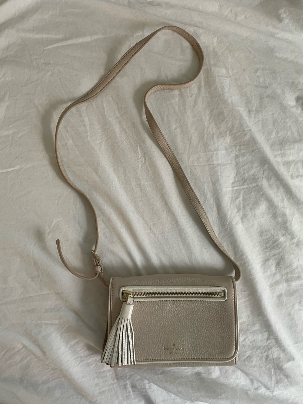 Kate Spade Leather Crossbody Bag with Tassel
